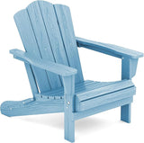 KINGYES Folding Adirondack Chair, HDPE All-Weather Patio Chairs, Wooden Textured Lawn Chair for Poolside, Backyard, Deck - Photo 1