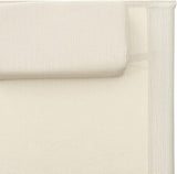 Outdoor Chaise Lounge Cream Textilene 62.6"x24.4"x26.4" Steel Folding Recliner Patio Pool Garden - Photo 7