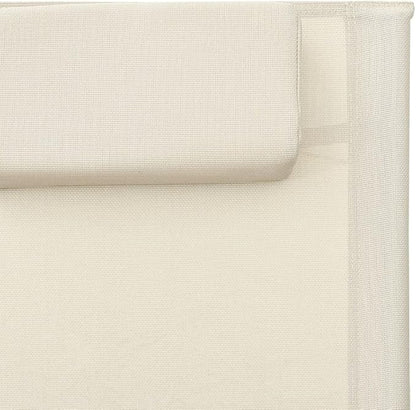 Outdoor Chaise Lounge Cream Textilene 62.6"x24.4"x26.4" Steel Folding Recliner Patio Pool Garden