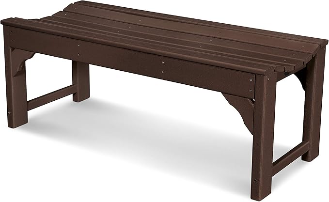 POLYWOOD Traditional Garden 48-Inch Backless Bench, Mahogany - Photo 1