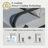 Patio Furniture Sofa, 3-Seat Patio Sofa Steel Frame Outdoor Sectional Couch with Deep Seating and 5.75” Cushions for - Photo 5