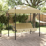 3-Person Convertible Garden Swing Bench, Outdoor Patio Porch Swing Bed with Canopy, Heavy-Duty Powder-Coated Steel Frame - Photo 3