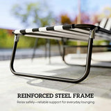 Outsunny Folding Chaise Lounge Pool Chairs, Outdoor Sun Tanning Chairs with 5-Level Reclining Back - Photo 7