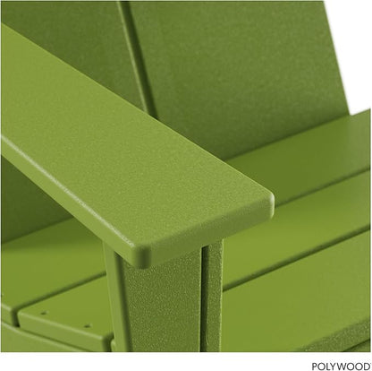 POLYWOOD Contemporary Modern Oversized Adirondack Chair in Lime