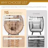 NICESOUL® 2 Person Wicker Stationary Egg Chair Indoor Outdoor - Photo 9