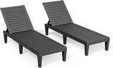 Outdoor Chaise Lounge Chair Set of 2, Lightweight Patio Chairs, Waterproof Lawn Chairs Lounge Outdoor - Photo 8