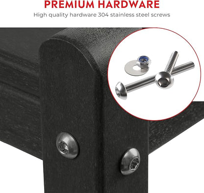 Costaelm Outdoor Side Table, 2-Tier Small Patio Coffee Tables for Outside, Outdoor End Tables for Patio, Adirondack Side Table for Outside for Pool, Porch, Garden, Black