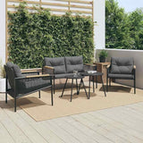 Modern 5-Piece Balcony Furniture Set Black - Photo 2
