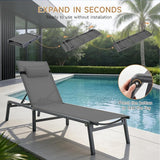 ONBRILL 2 PCS Chaise Lounge Chair Outdoor - Photo 3