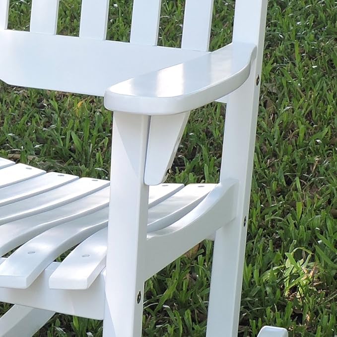 White Porch Rocker/Rocking Chair Acacia Wood