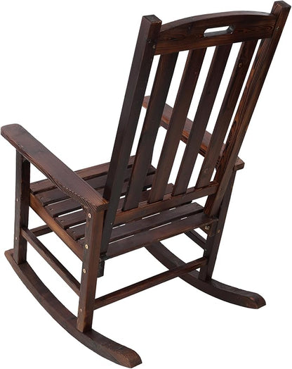 Oversized Porch Rocker Chair with Wide Seat and Tall Backrest for Ultimate Relaxation and Comfort Indoors or Outdoors