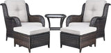 Rilyson Wicker Patio Furniture Set - 5 Piece Rattan Outdoor Sectional Conversation Sets with 2 Chairs - Photo 1