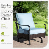 Sophia & William Patio Furniture Set, 4 Piece Metal Outdoor Conversation Set with 3-Seater Outdoor Couch, 2 Sofa Chairs - Photo 4