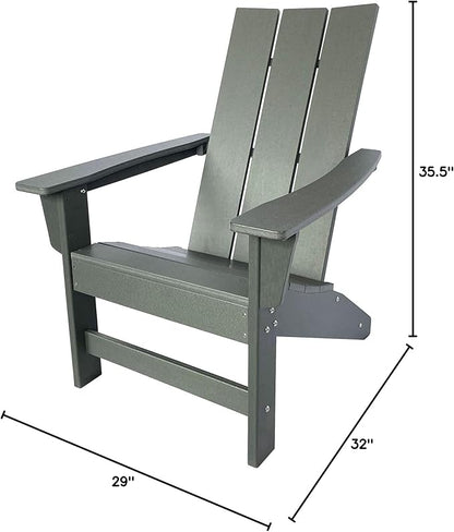 Shine Company Coastal Modern All-Weather Adirondack Chair, Gray