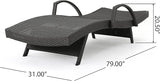 Christopher Knight Home Salem Outdoor Wicker Arm Chaise Lounges, 2-Pcs Set - Photo 3