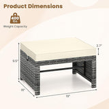 Tangkula 2 Pieces Patio PE Rattan Ottomans - Photo 3