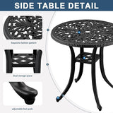 21” Cast Aluminum Patio Bistro Table, All Weather Round Patio Coffee Table, for Backyard Porch Pool Balcony Deck - Photo 4