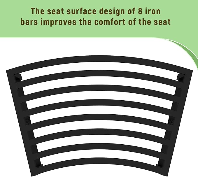 Metal Outdoor Curved Fire Pit Bench Set of 4, Fire Pit Seating Waterproof, Steel Backless Outside Tree Bench for Garden,Patio,Porch,Backyard,Heavy Duty Plant Holder, Style 1, Black