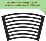 Metal Outdoor Curved Fire Pit Bench Set of 4, Fire Pit Seating Waterproof, Steel Backless Outside Tree Bench for Garden - Photo 8