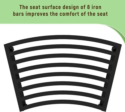 Metal Outdoor Curved Fire Pit Bench Set of 4, Fire Pit Seating Waterproof, Steel Backless Outside Tree Bench for Garden,Patio,Porch,Backyard,Heavy Duty Plant Holder, Style 1, Black