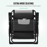 JEAREY Oversized Padded Zero Gravity Chairs, Folding Lounge Chair Outdoor Patio Recliner - Photo 7