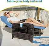 Outdoor Recliner Chairs Set of 2, Reclining Patio Chairs with Adjustable Back up to 150°Lay Flat and Extended Footrest - Photo 6