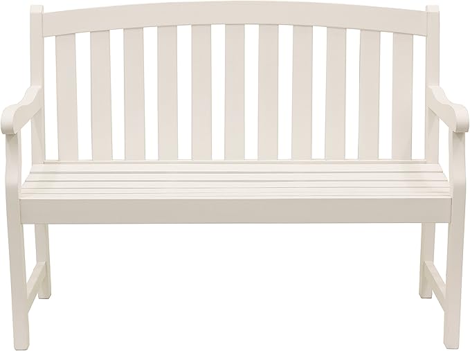 Decor Therapy Marley 2-Seat Outdoor Bench, White