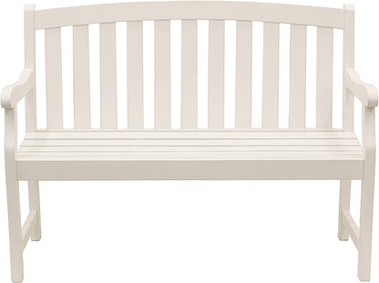 Decor Therapy Marley 2-Seat Outdoor Bench, White