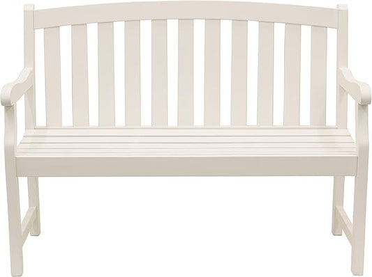 Decor Therapy Marley 2-Seat Outdoor Bench, White
