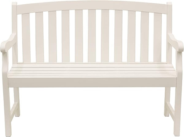 Decor Therapy Marley 2-Seat Outdoor Bench, White