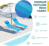 EROMMY Patio Chaise Lounge, Set of 2 Outdoor Lounge Chair (Blue) - Photo 5