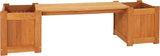 Sunnydaze 68-Inch Meranti Wood Outdoor Planter Box Bench with Teak Oil Finish - Photo 1
