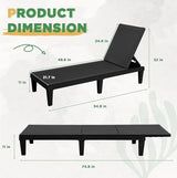 Greesum Outdoor Chaise Lounge Chairs Set of 4 with 5-Position Adjustable Backrest - Photo 3