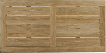 Modway Marina Premium Grade A Teak Wood Outdoor Patio Rectangle Coffee Table in Natural