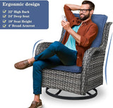 Belord Wicker Outdoor Furniture Patio Furniture Set - 6 Piece Patio Conversation Set with Swivel Rocker Chairs - Photo 3