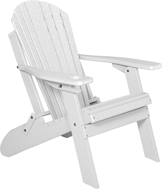 Furniture Barn USA Poly Folding Adirondack Chair, Bright White