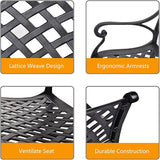 Outdoor Patio Garden Bench All-Weather Cast Aluminum Loveseats Park Yard Furniture Porch Chair for Patio Park Path Yard - Photo 6