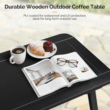 VINGLI Outdoor Folding Coffee Table, Natural Poplar Wood Patio Coffee Table, No Assembly Required, Ideal for Balcony - Photo 6