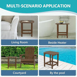 Adirondack Outdoor Side Table - 16.5" Square 2-Tier Patio Table with Weatherproof HDPE Material - Photo 5