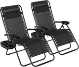 TLSUNNY Zero Gravity Chair Set of 2, Outdoor Folding Lounge W/Detachable Headrest & Holder Tray - Photo 1