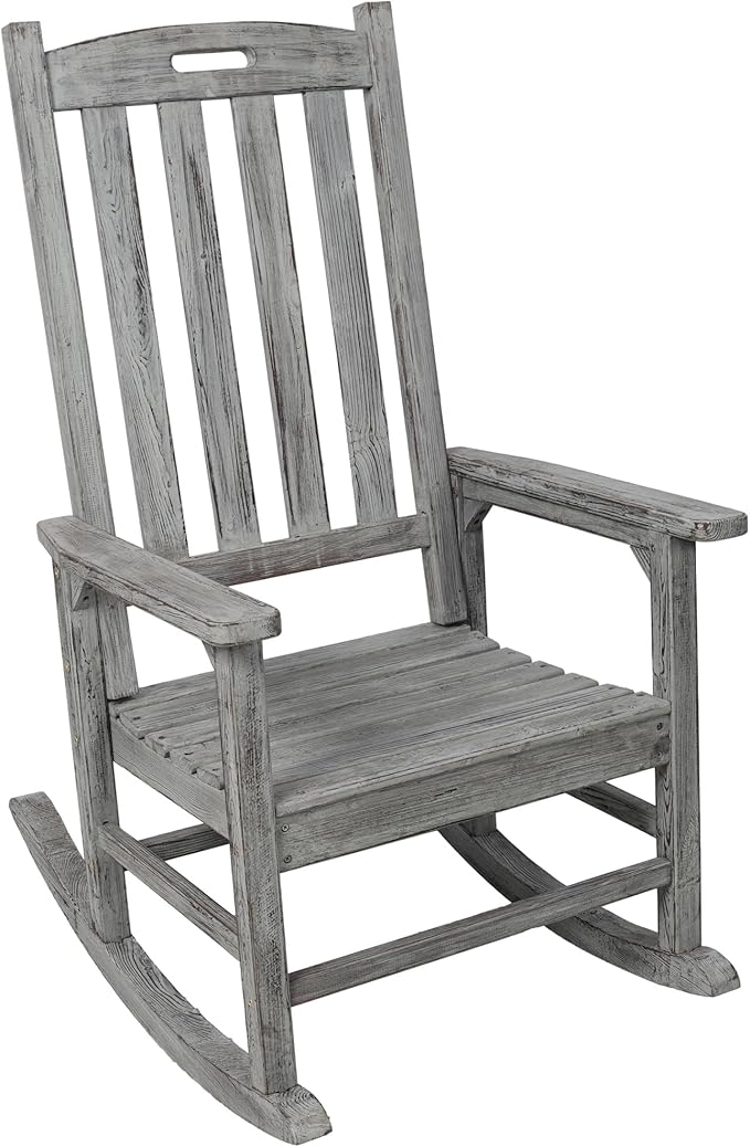 Oversized Porch Rocker Chair with Wide Seat and Tall Backrest for Ultimate Relaxation and Comfort Indoors or Outdoors