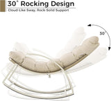 IRONCK Outdoor Rocking Chair with Armrest and Cushion, Patio Rocking Chair, 480lbs Capacity - Photo 8
