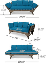 Christopher Knight Home Gary Patio Convertible Couch, Wooden Outdoor Daybed - Photo 2