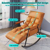 Modern Breathable Bedroom Rocking Chair, Living Room Sofa Lounger with Cushion, Garden Rocking Chair with armrests - Photo 5
