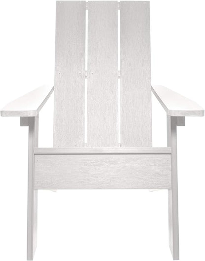 Highwood Italica Modern Adirondack Chair, Ottoman, and Side Table, 3-Piece Set, White