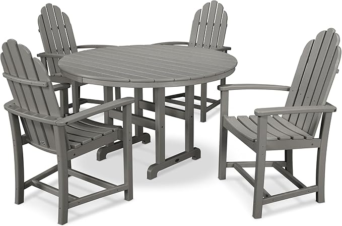 POLYWOOD® Classic Adirondack Dining Set, Slate Grey