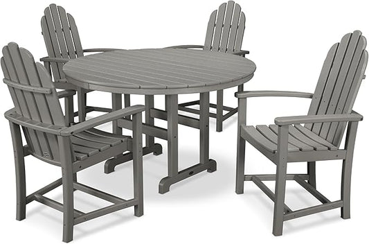 POLYWOOD® Classic Adirondack Dining Set, Slate Grey