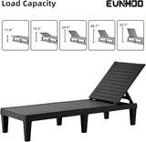 Chaise Lounge Outdoor Set of 4, Adjustable Pool Lounge Chair with 5 Positions Backrest - Photo 5
