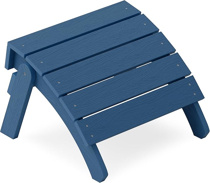 YEFU Adirondack Ottoman, Patio Foot Rest, Adirondack Foot Rest, Folding Adirondack Footstool, Weather Resistant for Adirondack Chair, Widely Used for Outdoor, Porch, Backyard, Fire Pits-Navy Blue