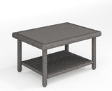Martha Stewart Bedford Indoor-Outdoor Patio Coffee Table with Lower Shelf, Faux Wood Top - Photo 1